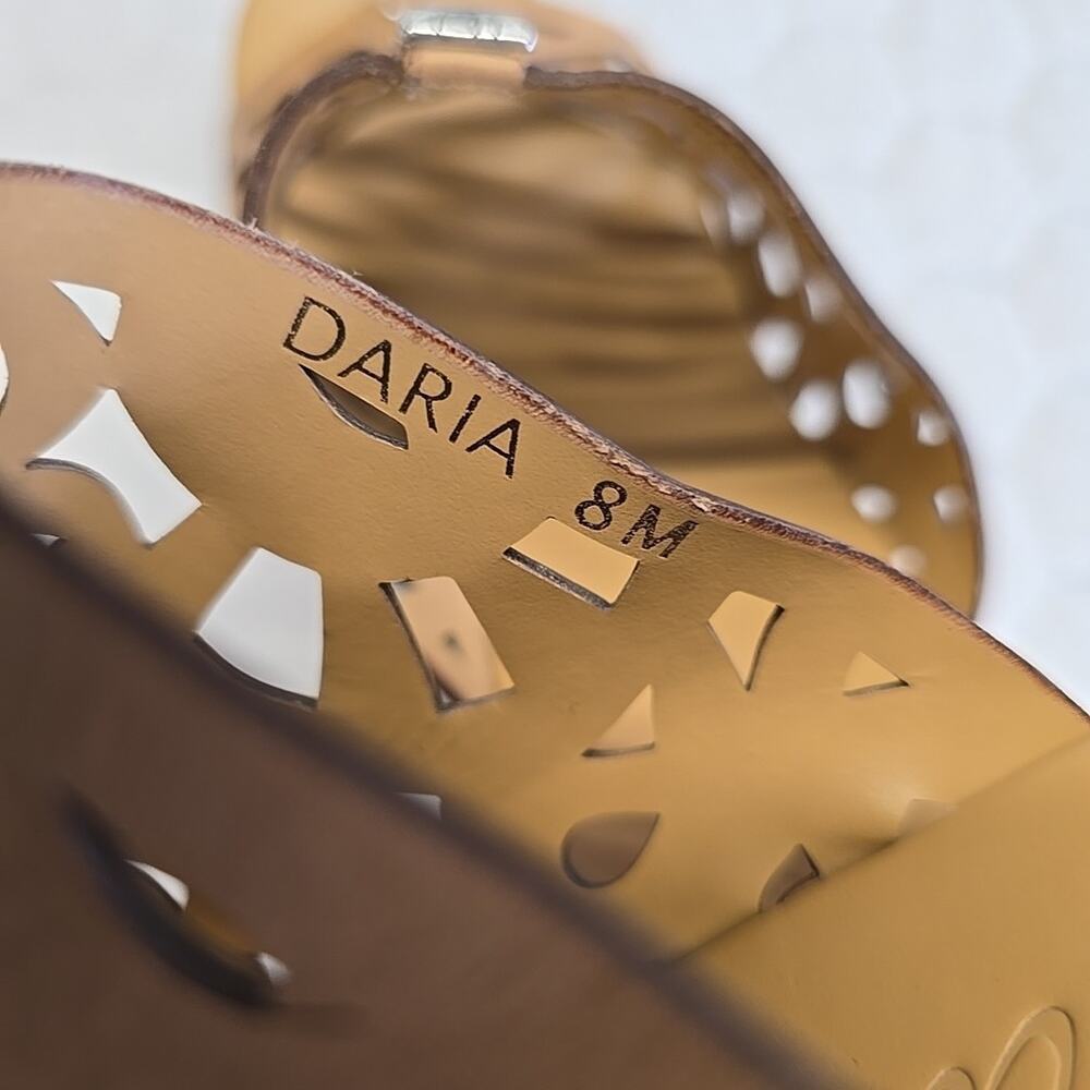 Brighton Daria Tan Leather Cutout Platform Wedge Sandals 8M Espadrille Brazil - Picture 7 of 12